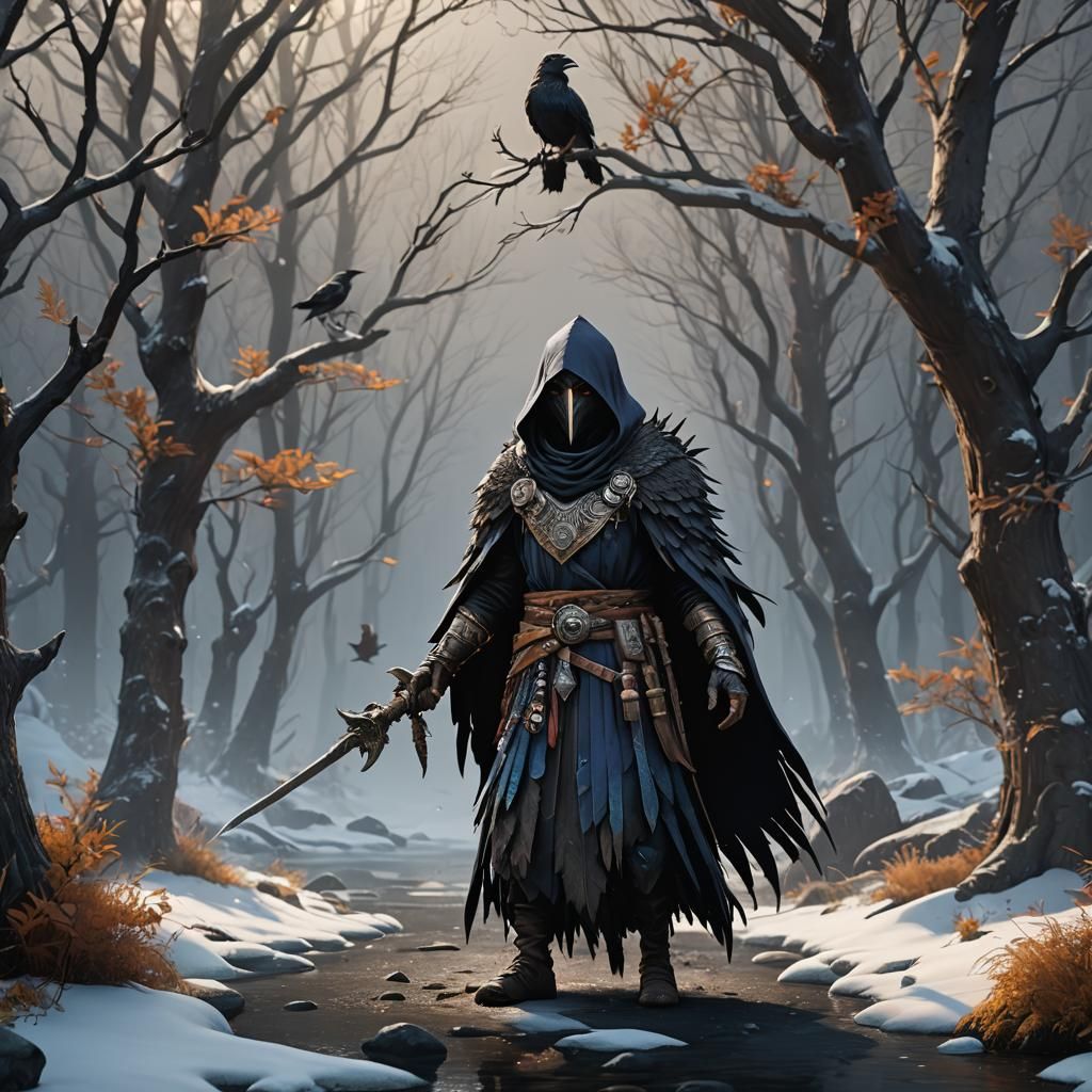 Arctic Kenku Druid in Detailed Matte Painting