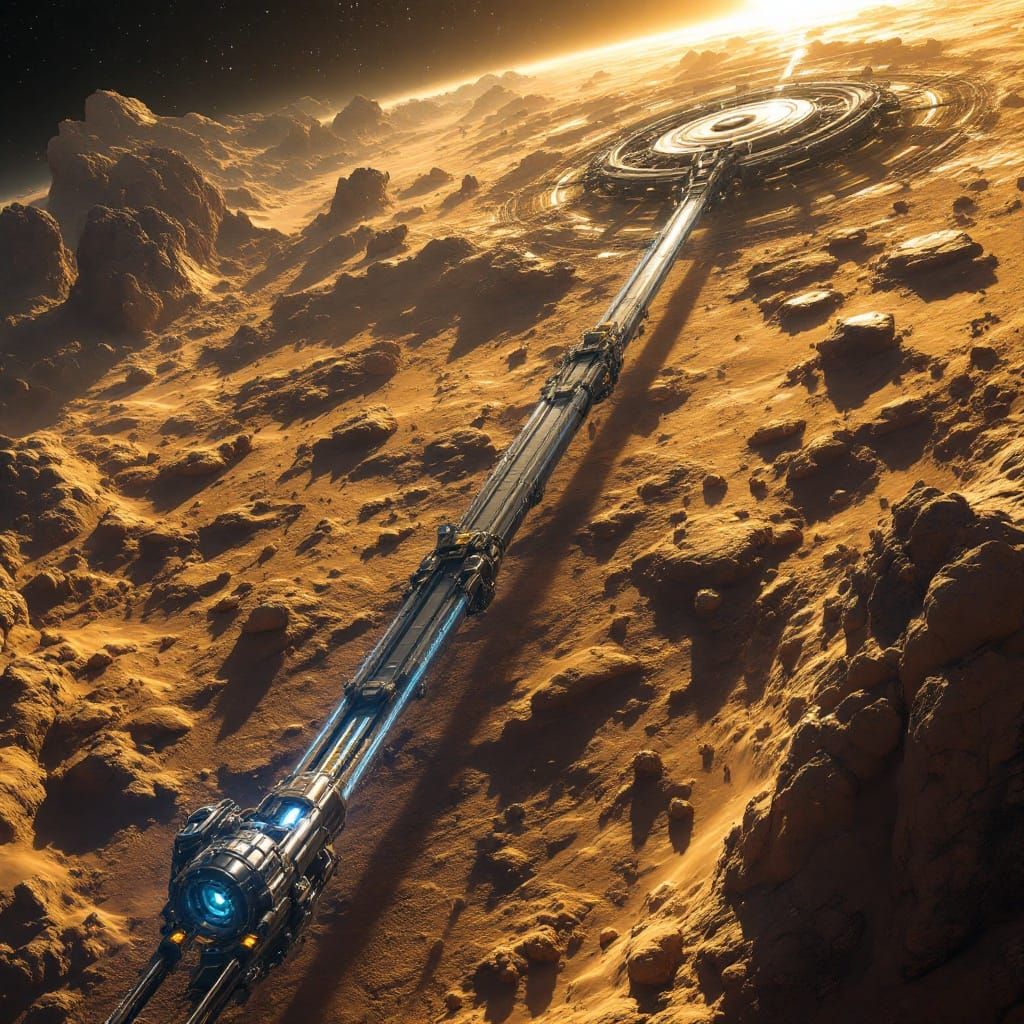 Gleaming Space Station Orbits Dwarf Planet Ceres in Futurist...