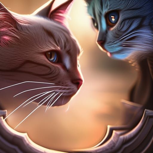 Fantastical Angel Cat in Detailed Digital Painting