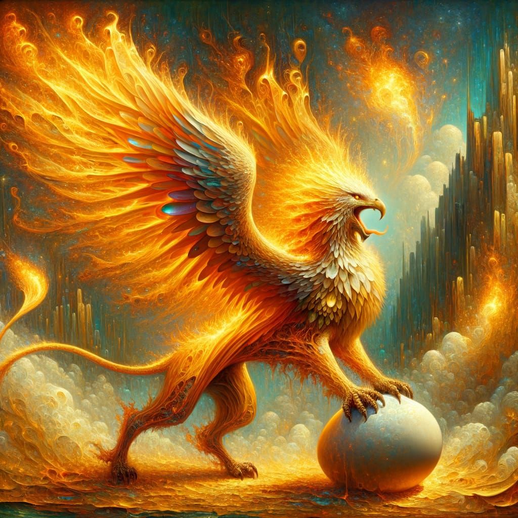 Glorious Griffon Protects an Egg