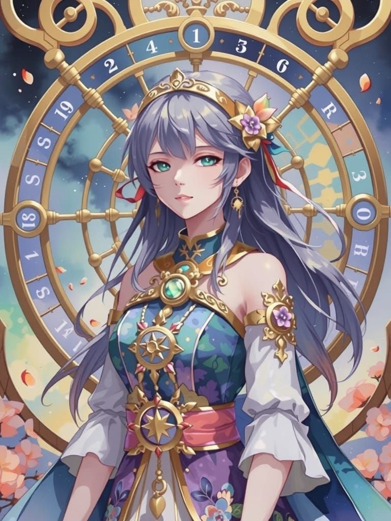 Anime Tarot Card: The Wheel of Fortune