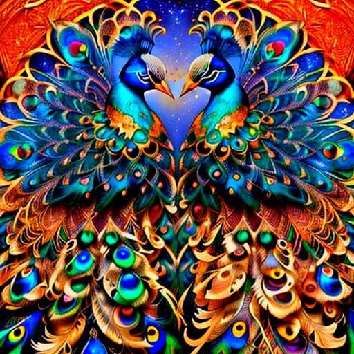 Luxurious Celestial Night Scene in Obsidian and Gold