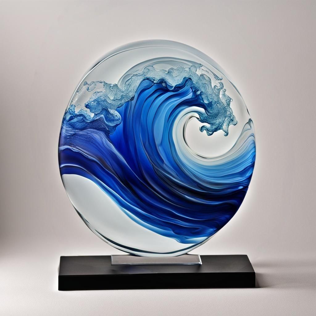 Surreal Sculpture Emerging from the Waves