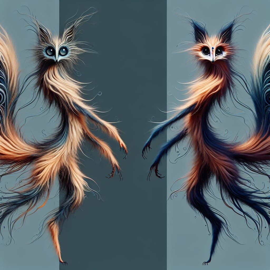 Whimsical Fantasy Creature with Fox-Like Features