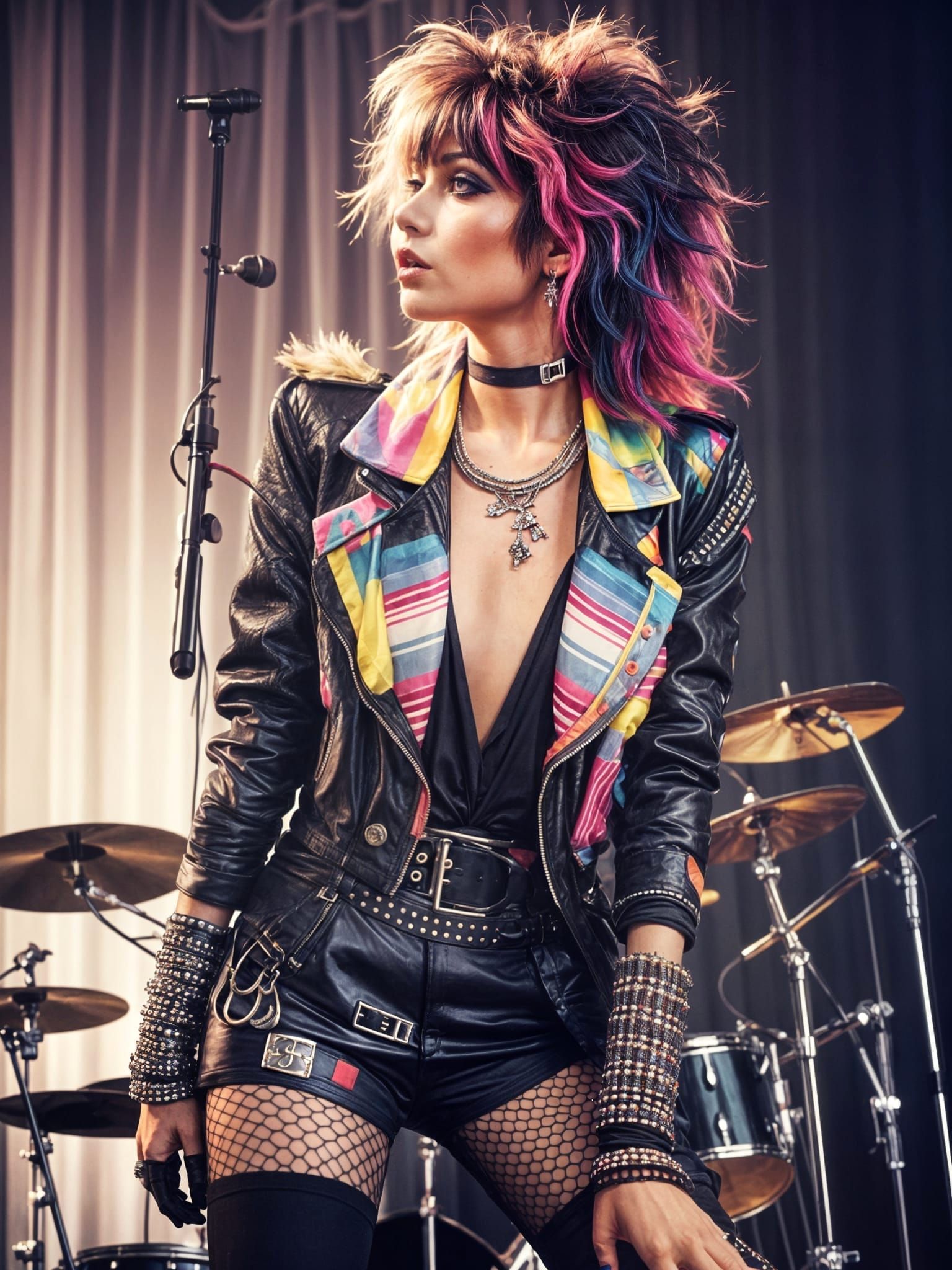 80s New Wave Singer on Stage