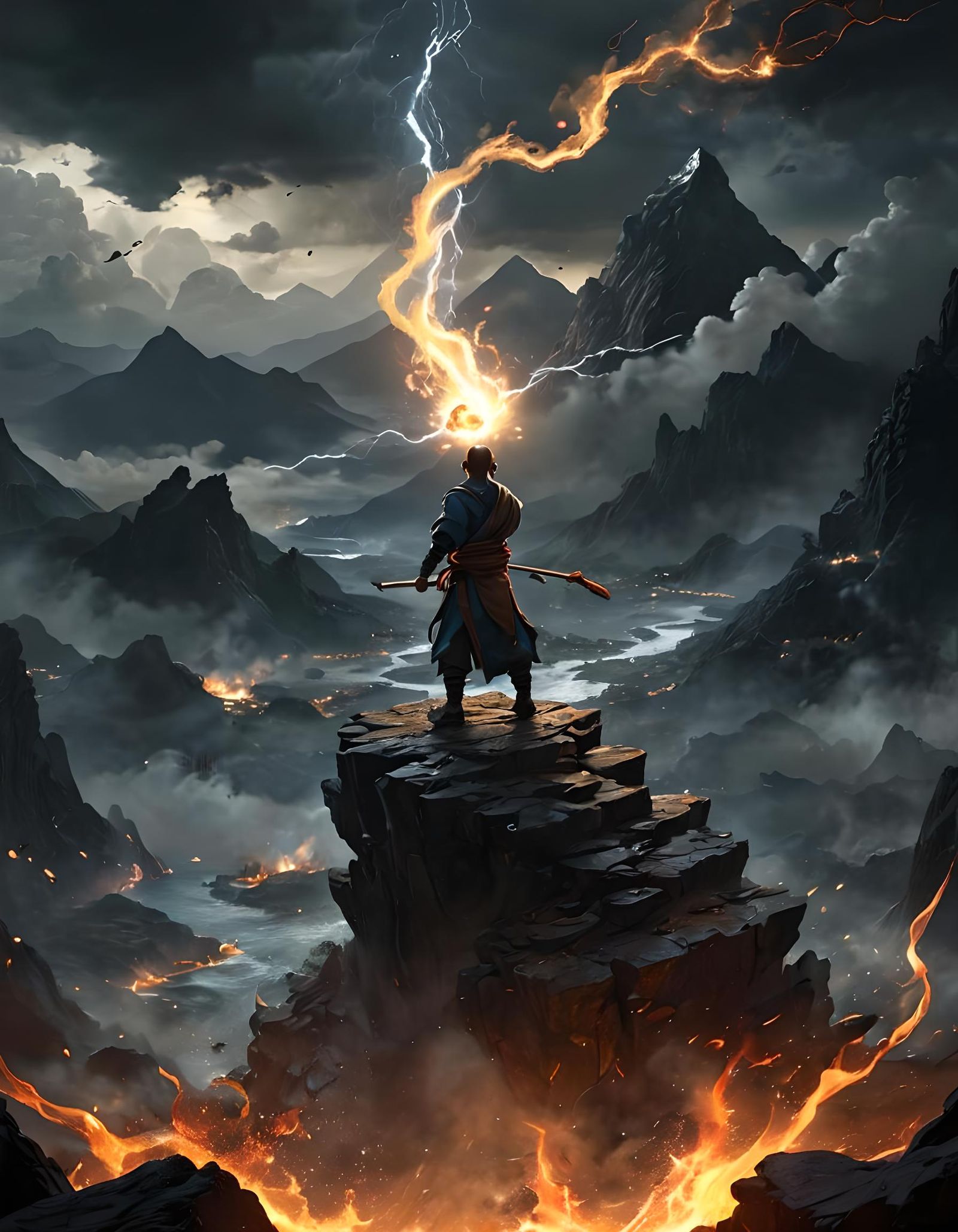 Elemental Airbender in Tempestuous Storm