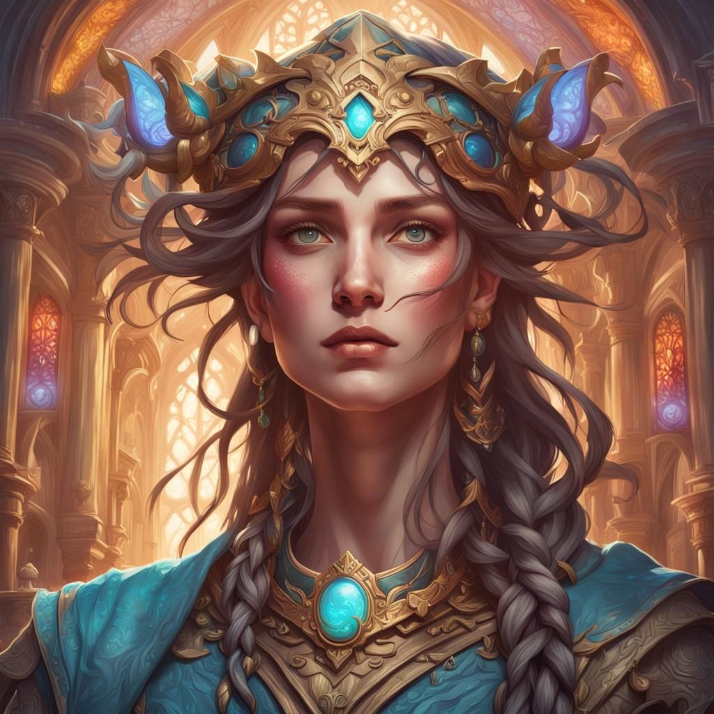 Fantasy World Entrance Portrait in Art Nouveau Style