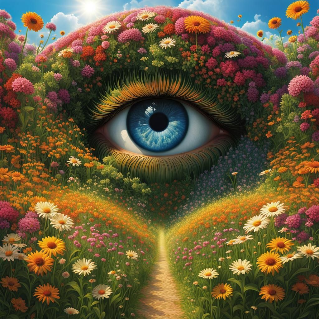Floral Mirage: The Gaze Among Petals