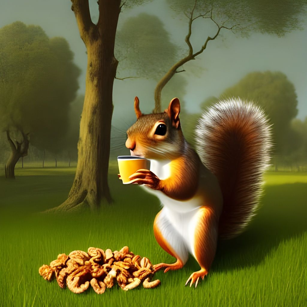 Jazzygirl squirrel needs coffee
