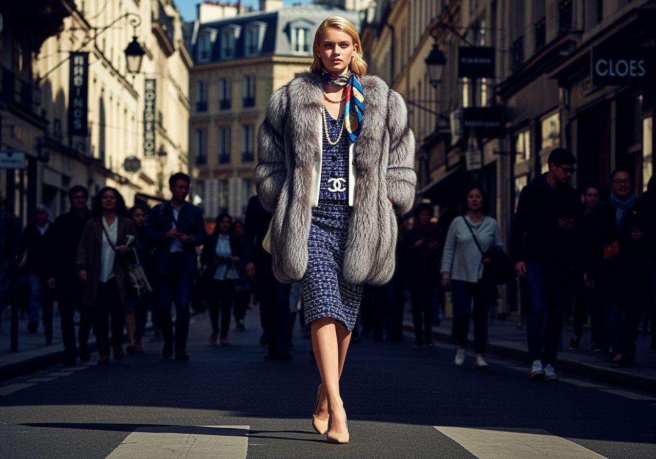 Danish Aristocrat in Paris Wearing Fur Coat