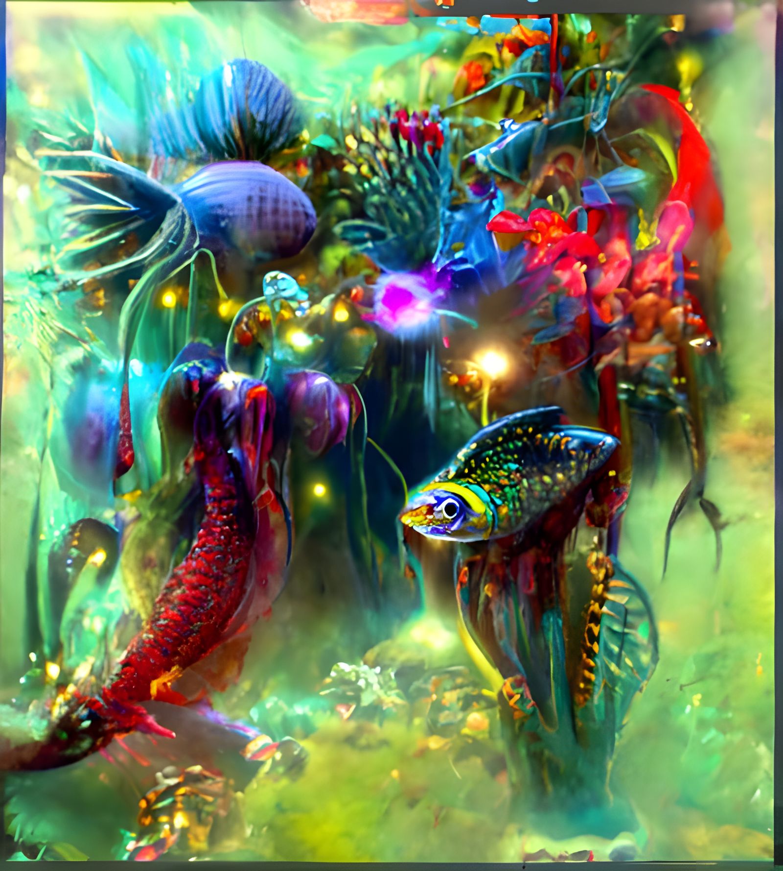 Luminous Fish and Crystal Treasure: A Crystalpunk Scene