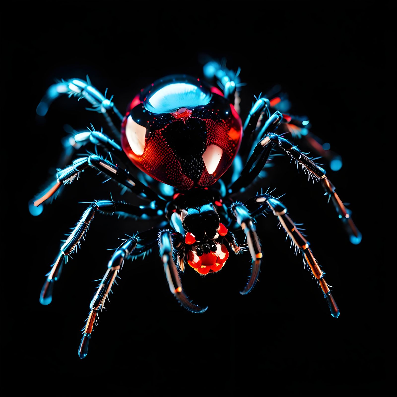 Glowing Crystal Black Widow Spider
