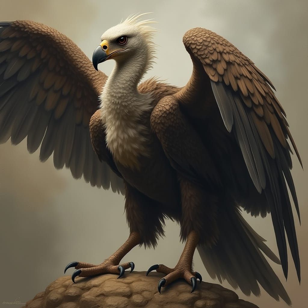 Majestic Vulture-Eagle Hybird of Dark Fantasy
