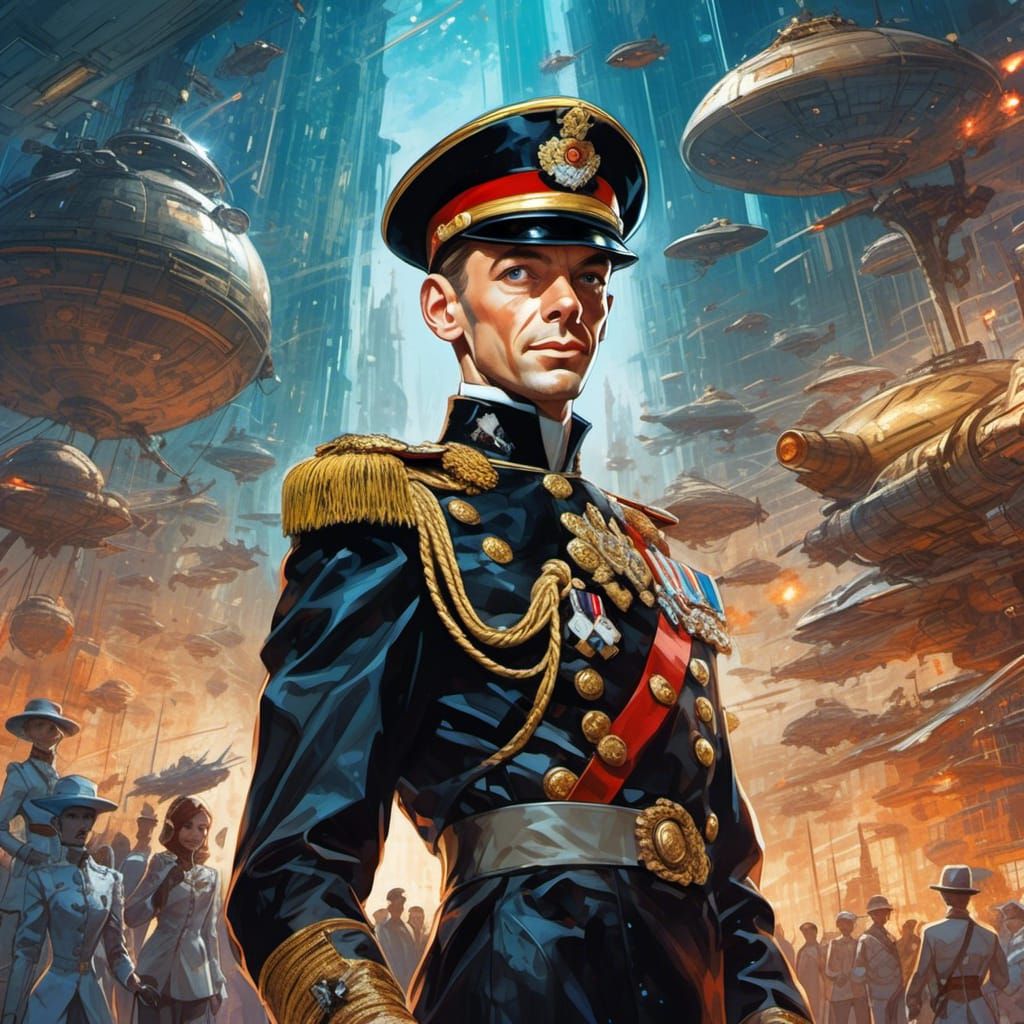 Fred Astaire as Retrofuturistic Galactic Empire Officer