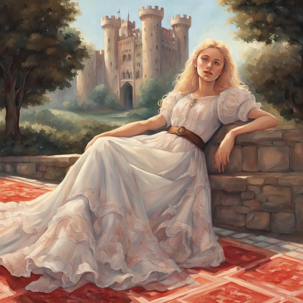 Giant Woman in Medieval Castle Fairy Tale