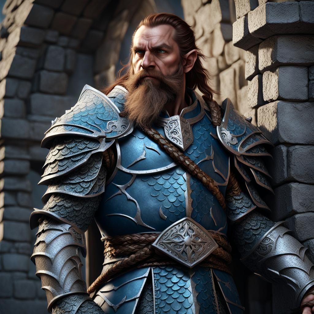 Dwarf Warrior Priest with Dragon Scale Shield