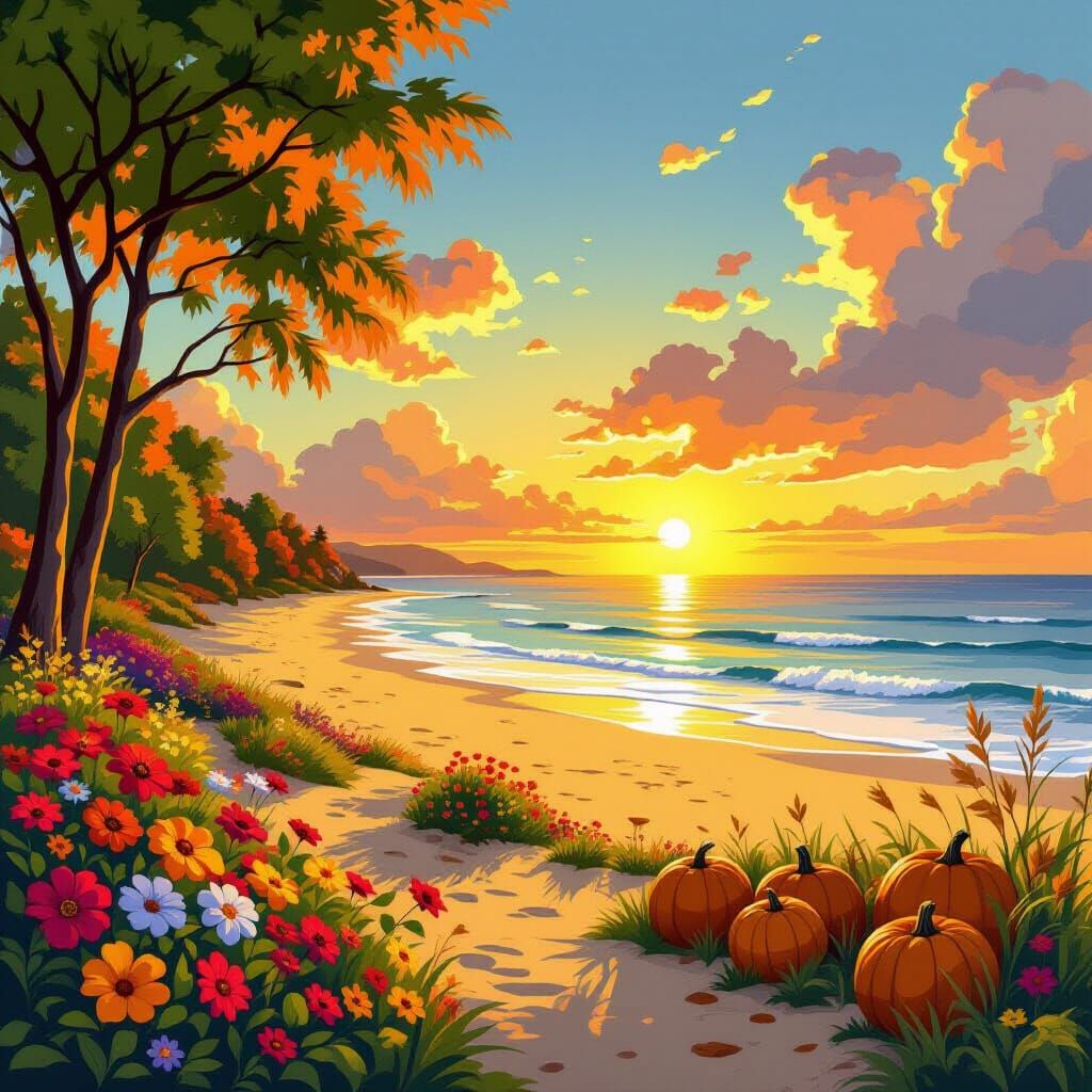 Summer Fading Into Fall: A Digital Banner