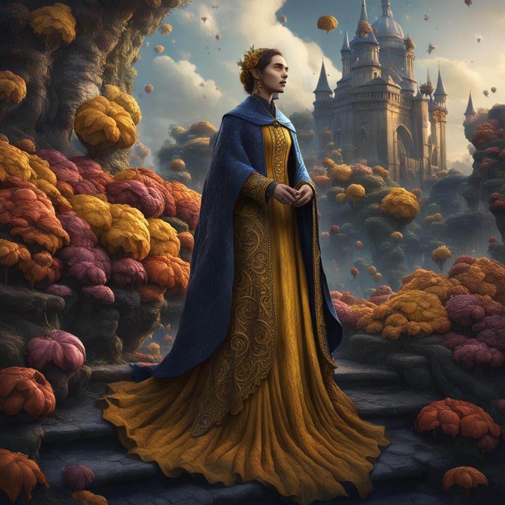 Fairy in Raindrop on Bellflower Carpet