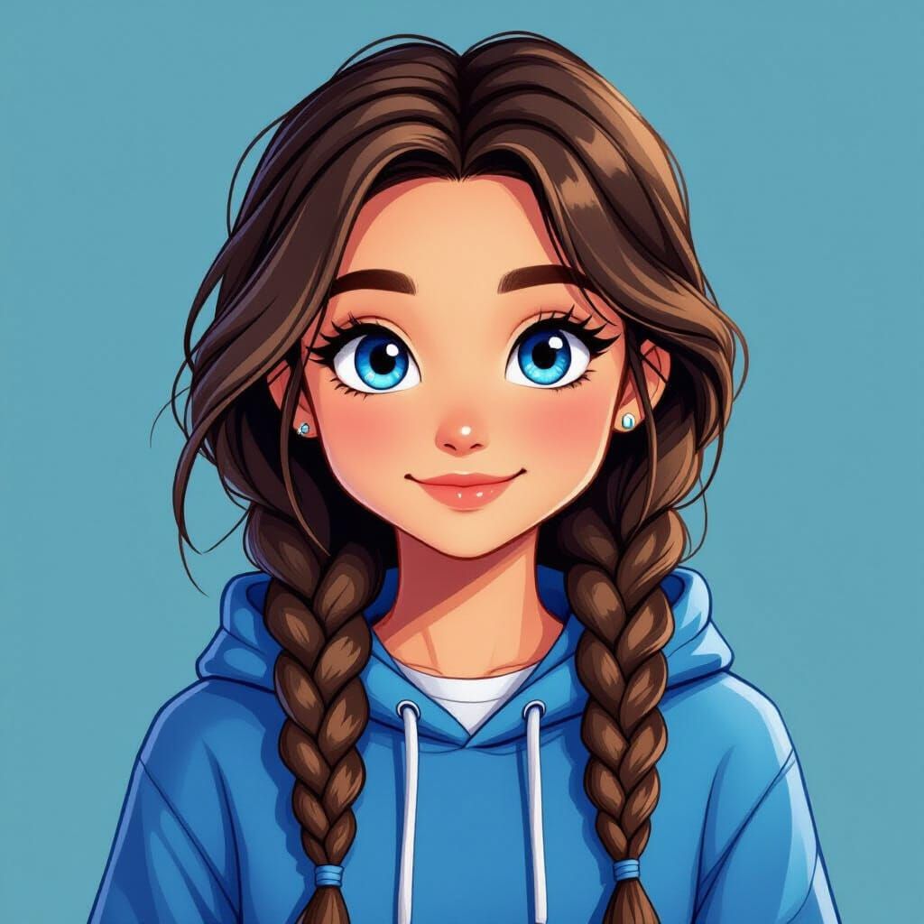 Cute Cartoon Girl Profile Pic in Xbox Game Art Style