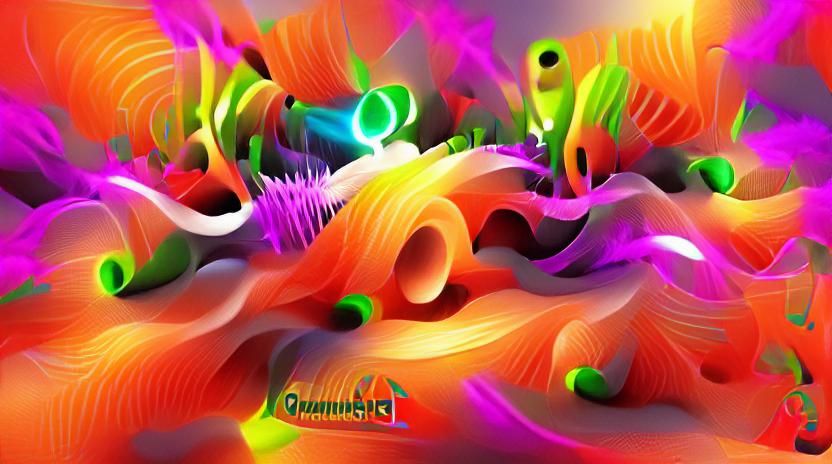 Abstract Tachisme Brushwork in 3D Motion