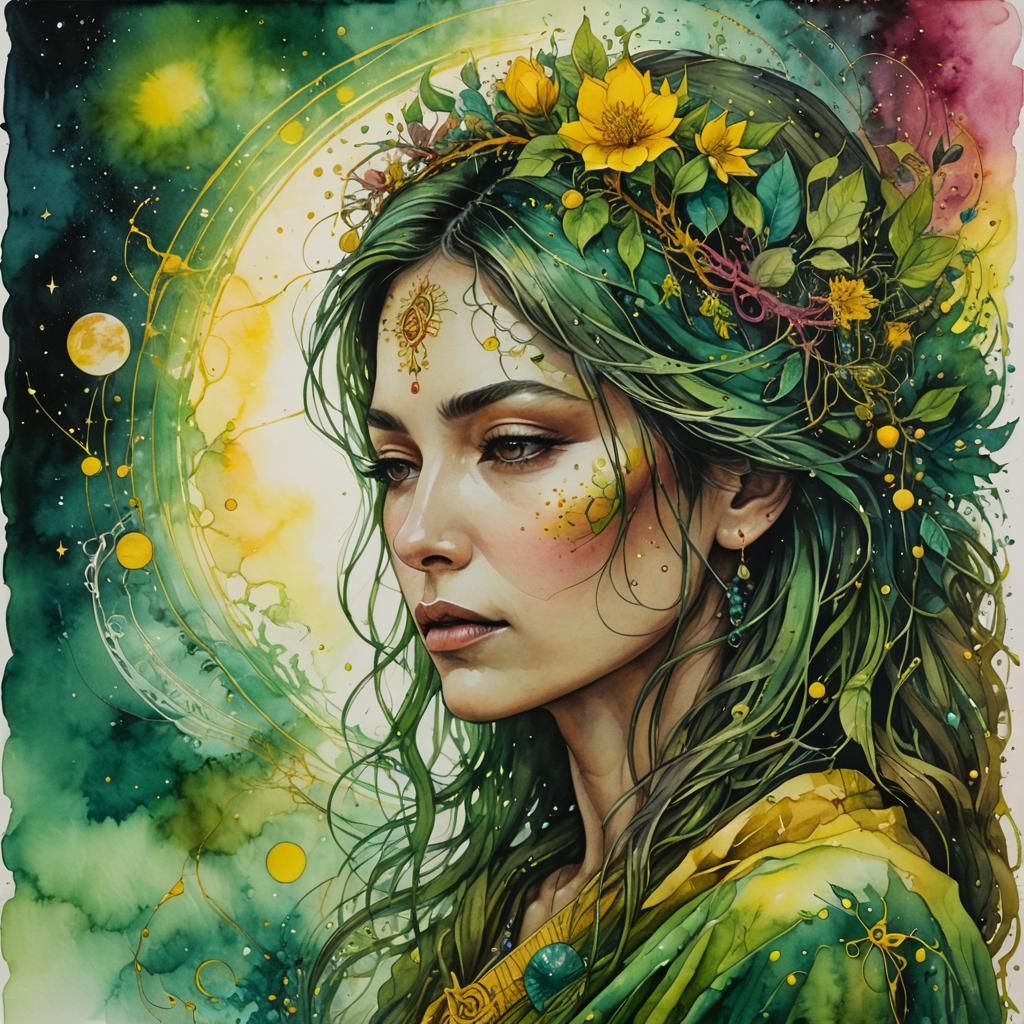 Contemplating the Universe: Liquid Ink Watercolor