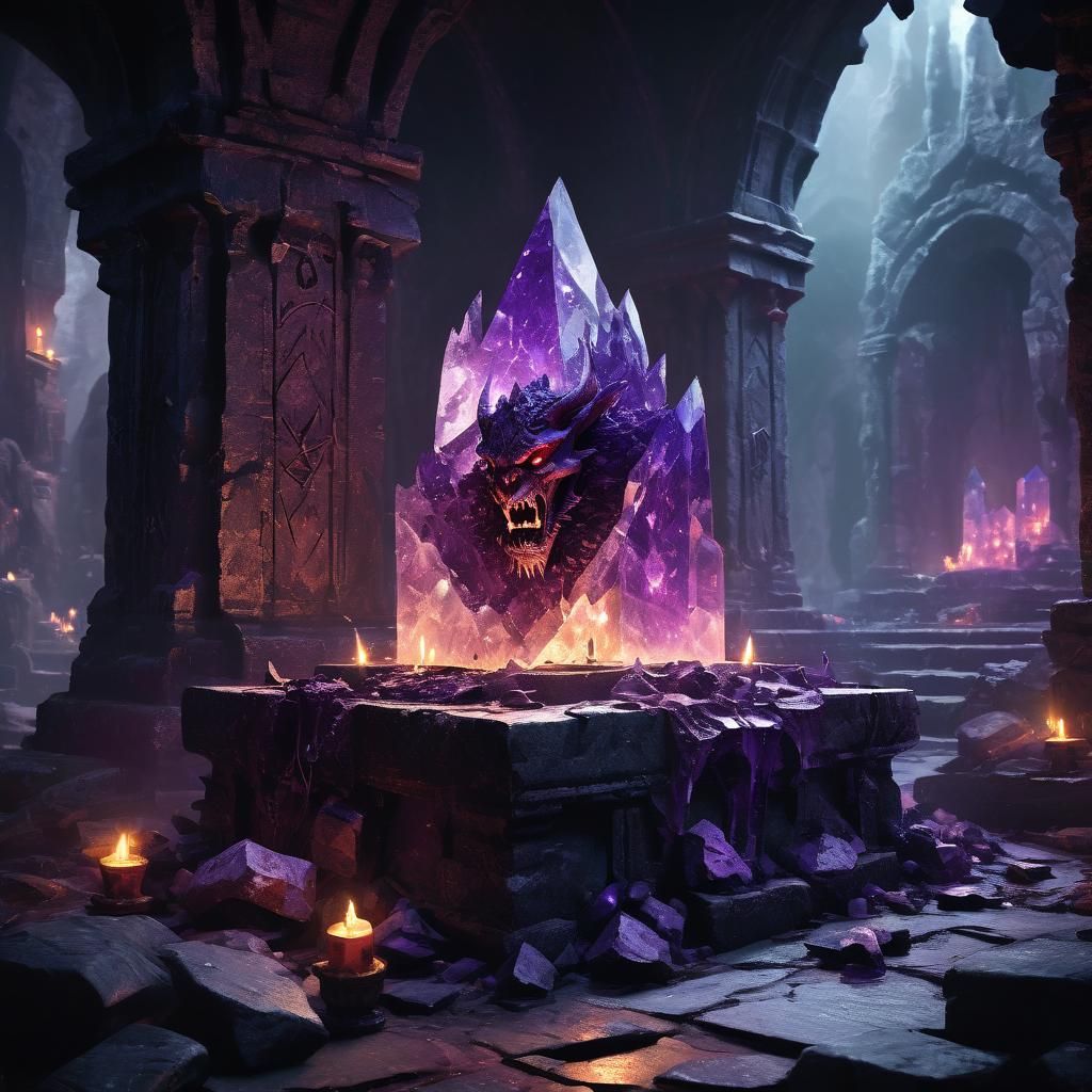 Demon Imprisoned in Crystal: High Fantasy Art