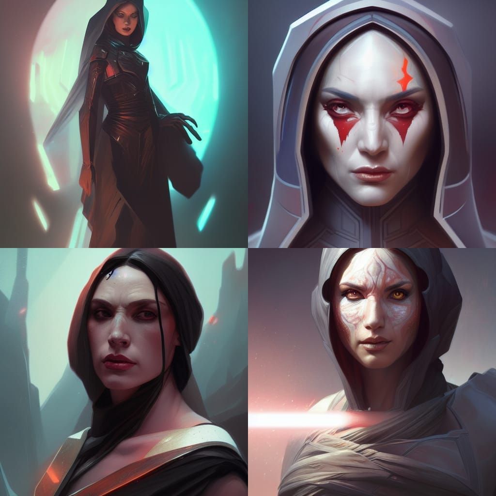 Detailed Portrait of a Female Sith Warrior