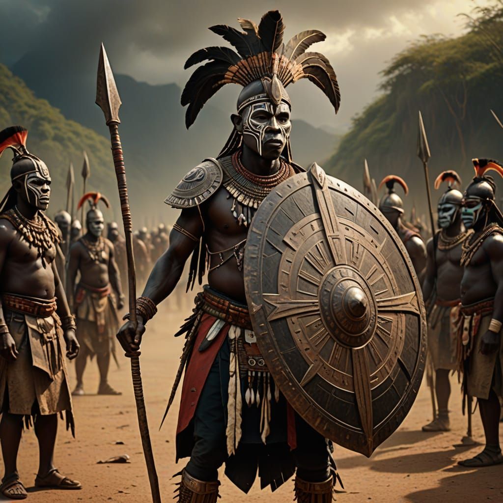 Epic Tribal Warrior Prepares for Battle in Ancient Ceremony