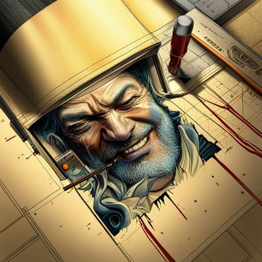 Hyperrealistic Blueprint Concept Art in Color