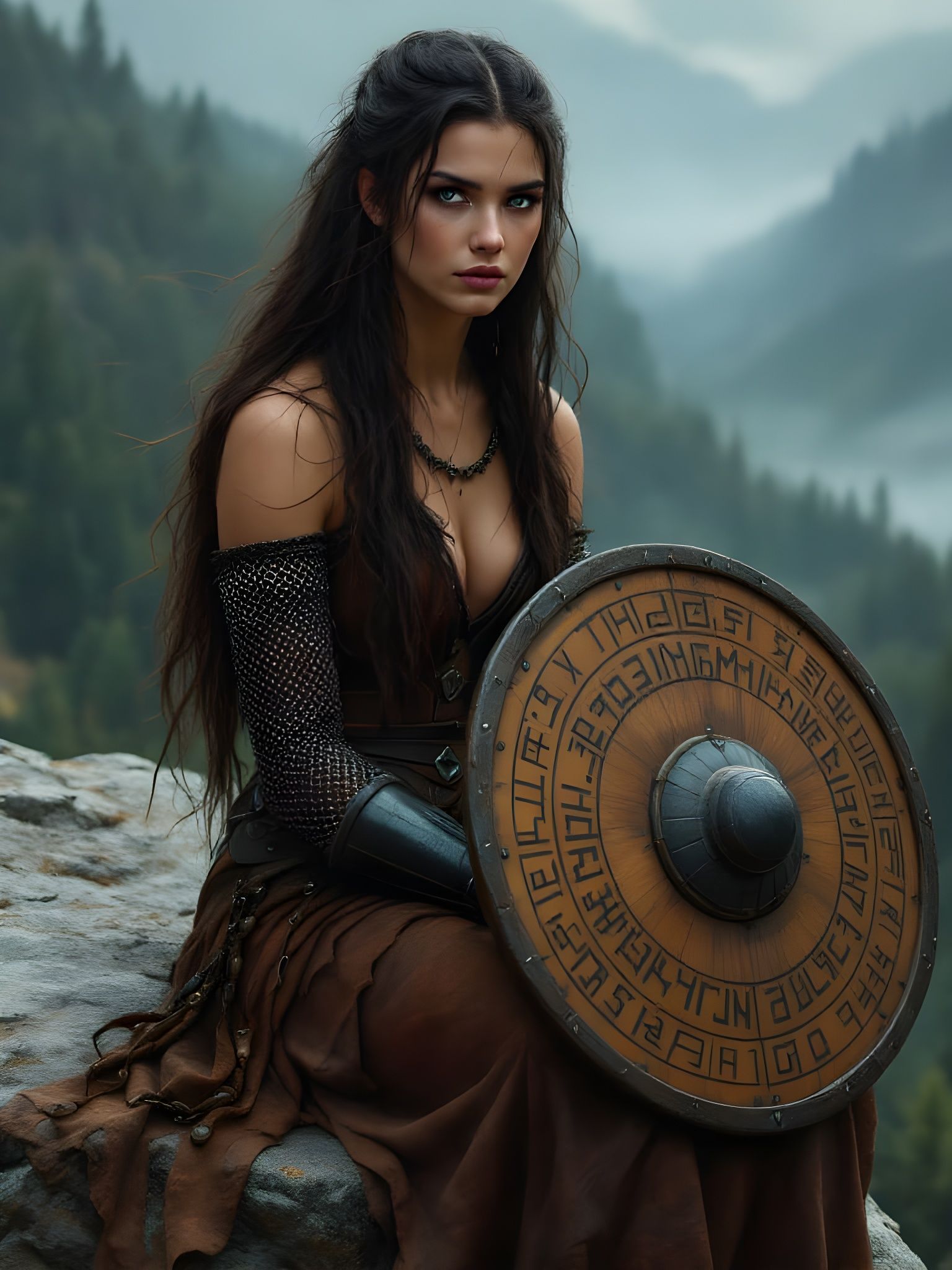 Norse Goddess of Protection Sits in Valley Glory