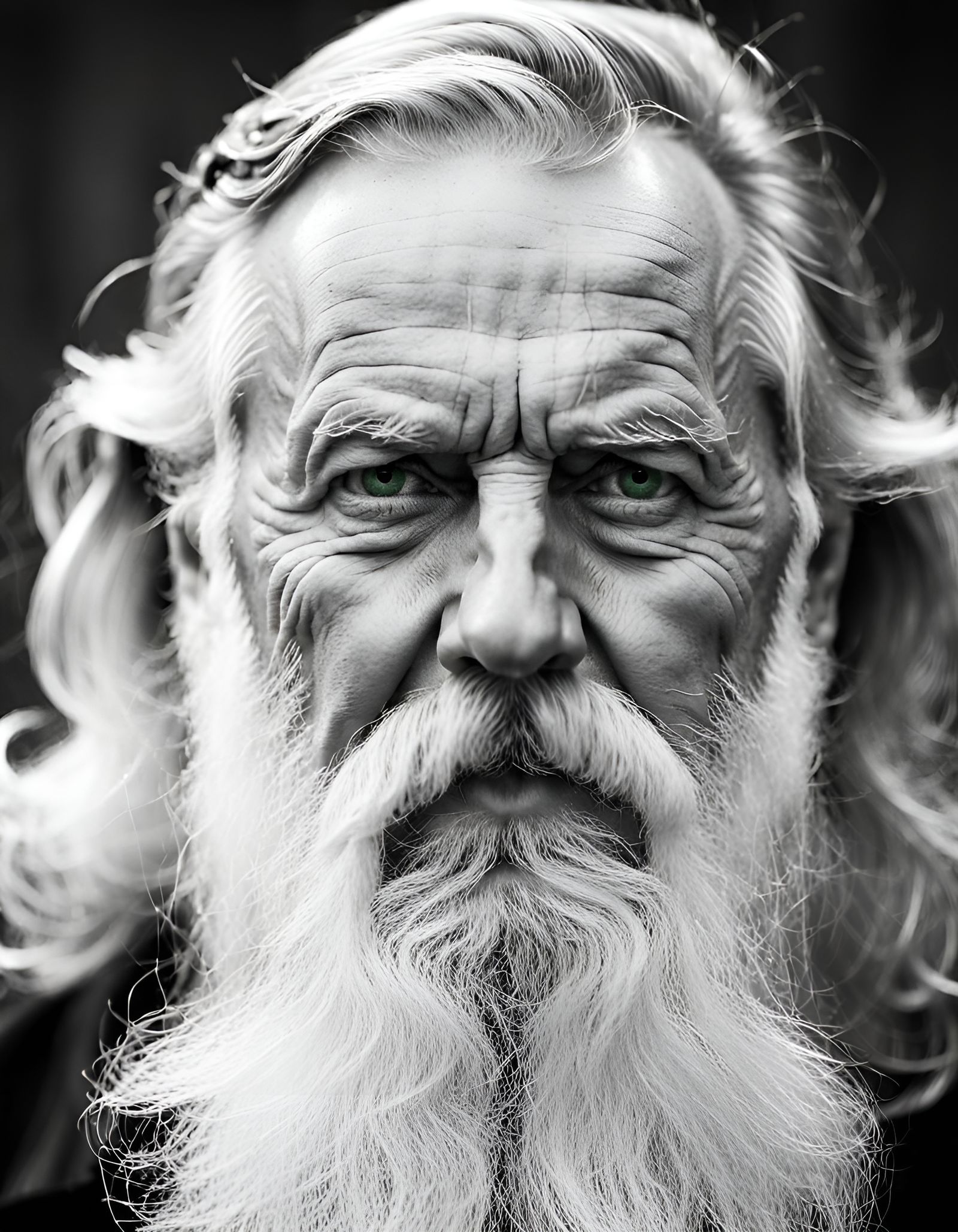Striking Portrait of an Elderly Man with White Beard
