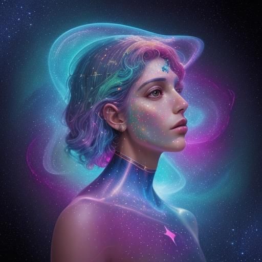 Holographic Cosmic Portuguese Illustration by Pablo Amaringo