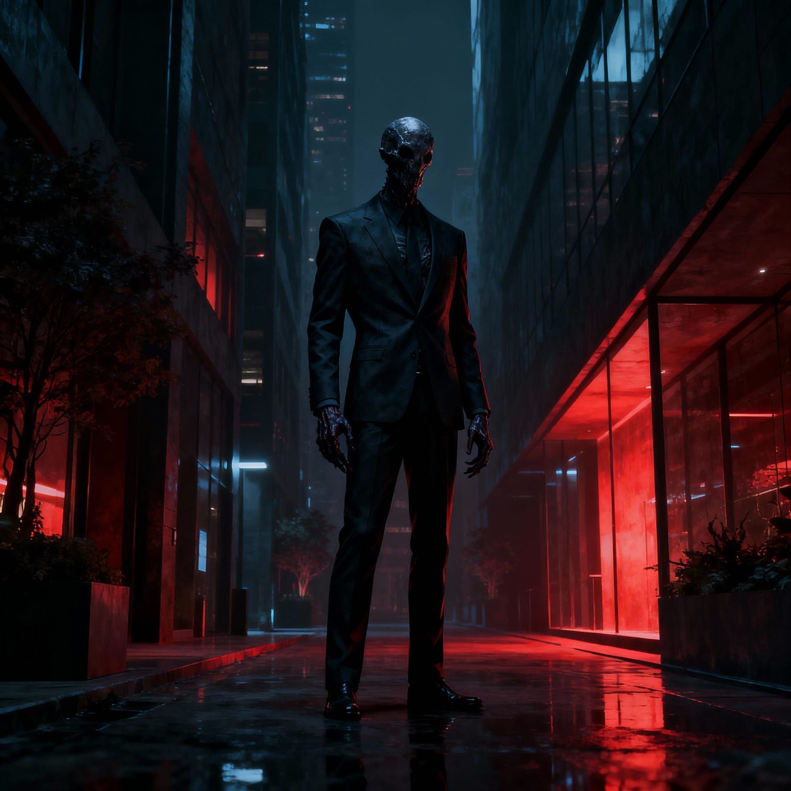 Faceless Abomination in Urban Alleyway