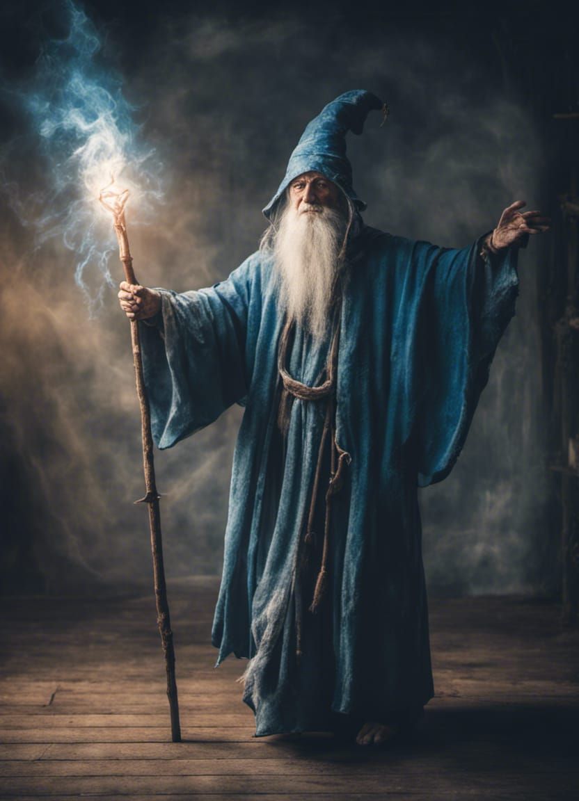 Enchanting Old Wizard with God Rays