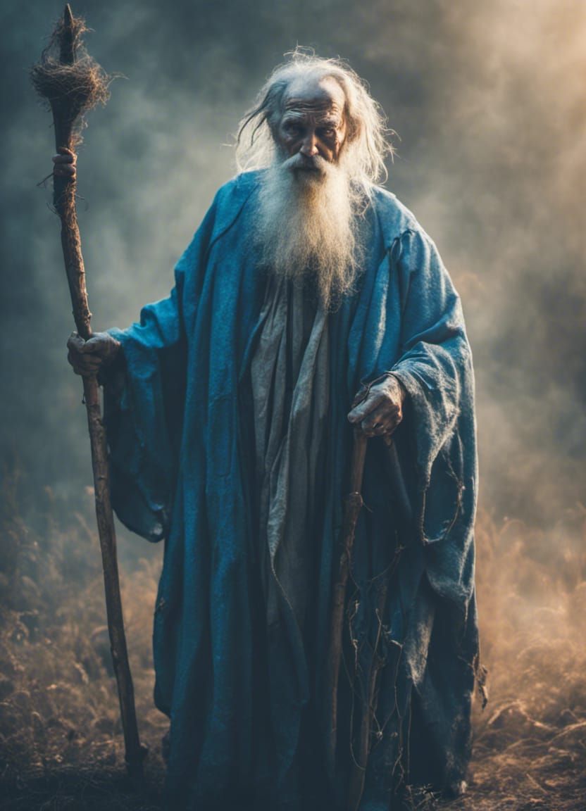 Enchanting Old Wizard with God Rays