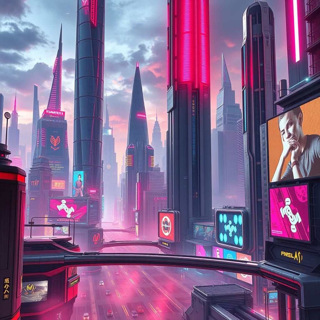 Cyberpunk Cityscape Inspired by Syd Mead