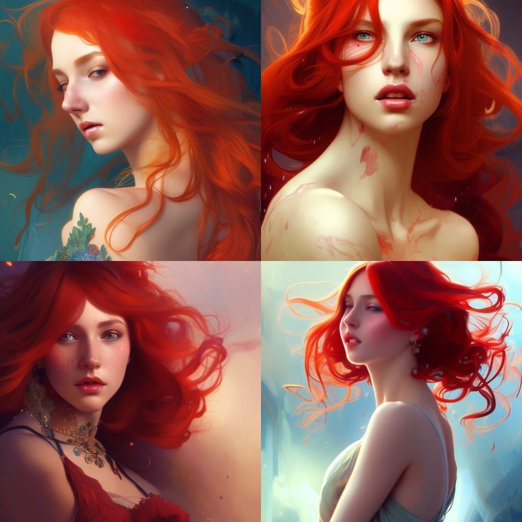 Fantasy Redhead Portrait in 3D Digital Art Style
