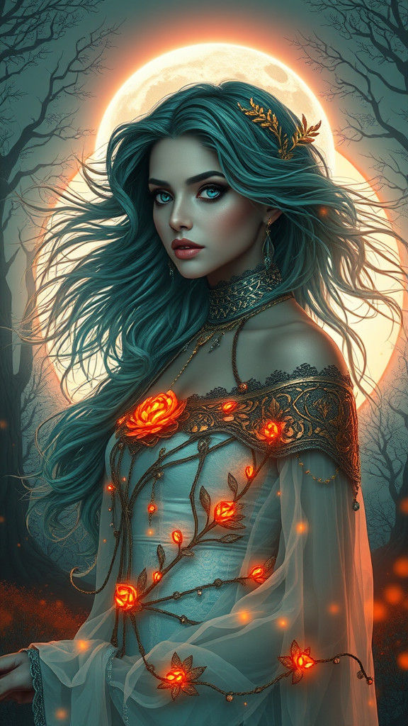 Woman at Portal in Hikecore Fantasy Landscape