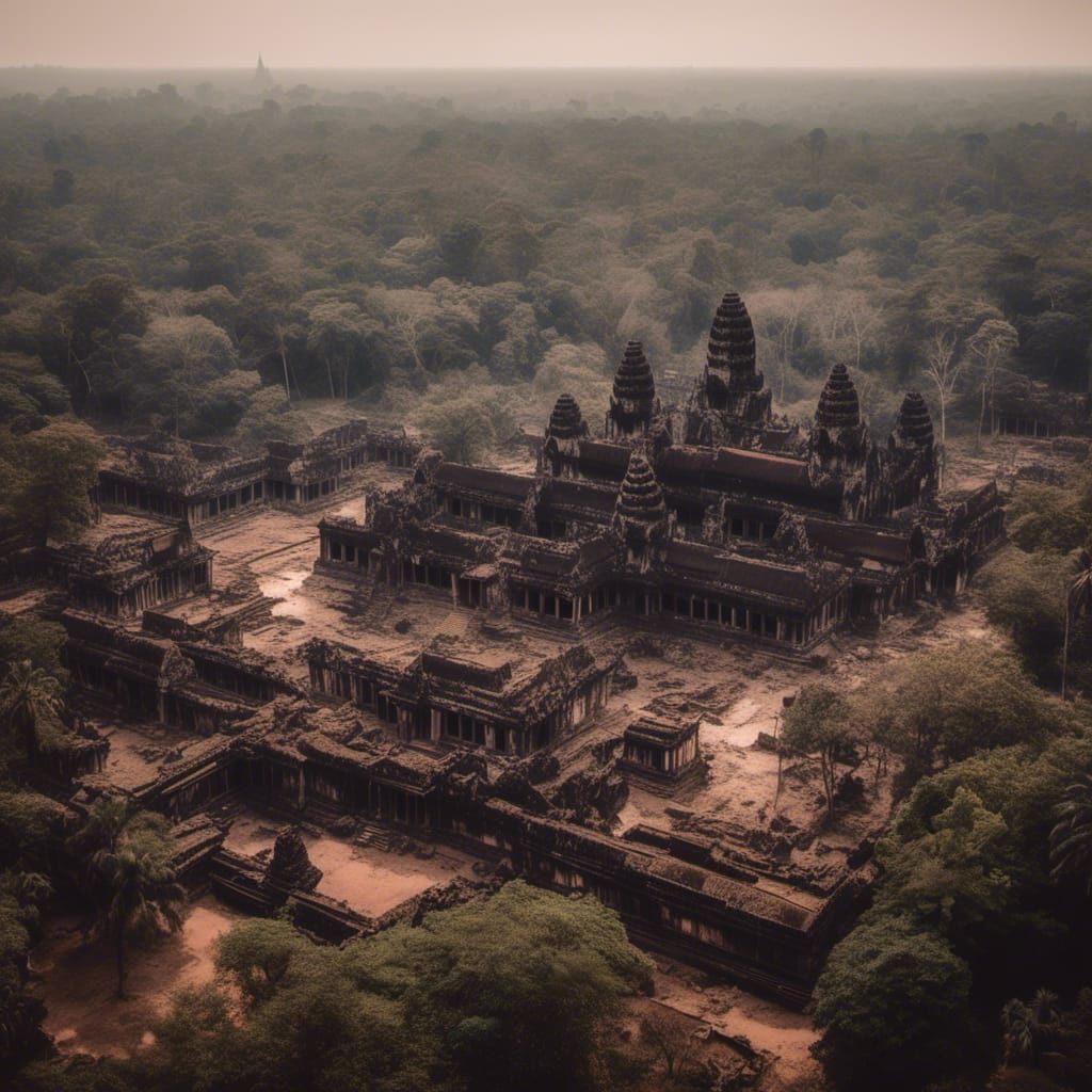 Angkor Wat Ruins in a Lost City