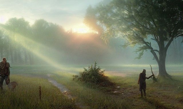 Post-Apocalyptic Wisconsin Landscape with Zombie Threat