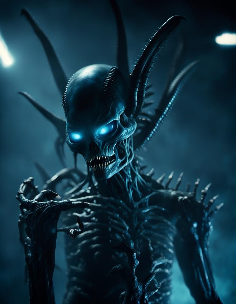 Xenomorph Attack in Gritty Sci-Fi Horror Film Still