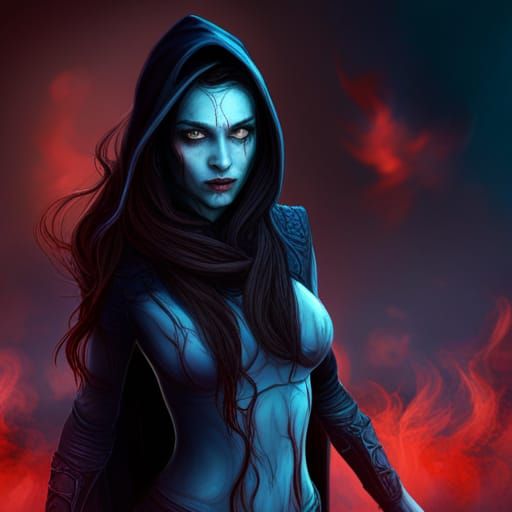 Elven Blood Hunter in Detailed Fantasy Art