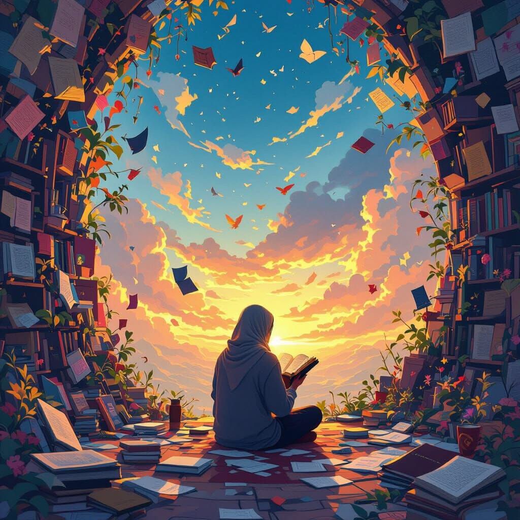 Serenity at Dawn: Reading Quran in a Whimsical World