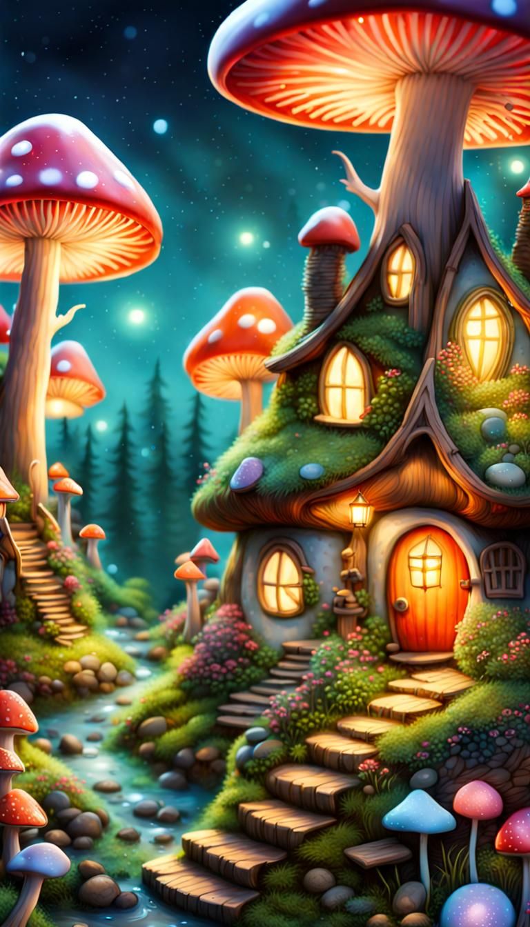 Fairy Village Enclosed in a Bubble