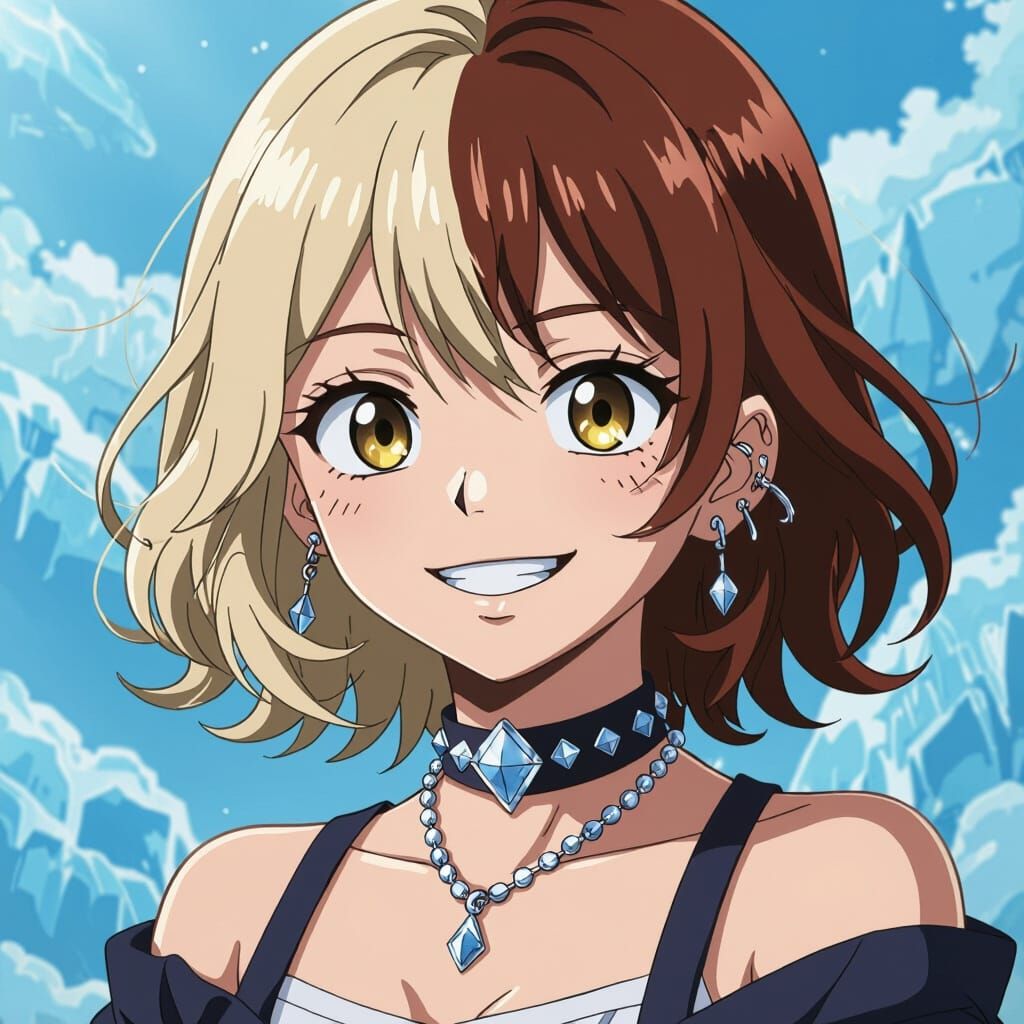 My Hero Academia Girl with Ice Quirk in Studio Ghibli Style