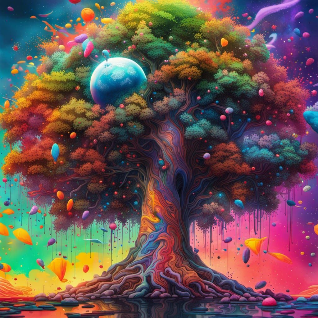 Tree at the Center of the Universe in Graffiti Art