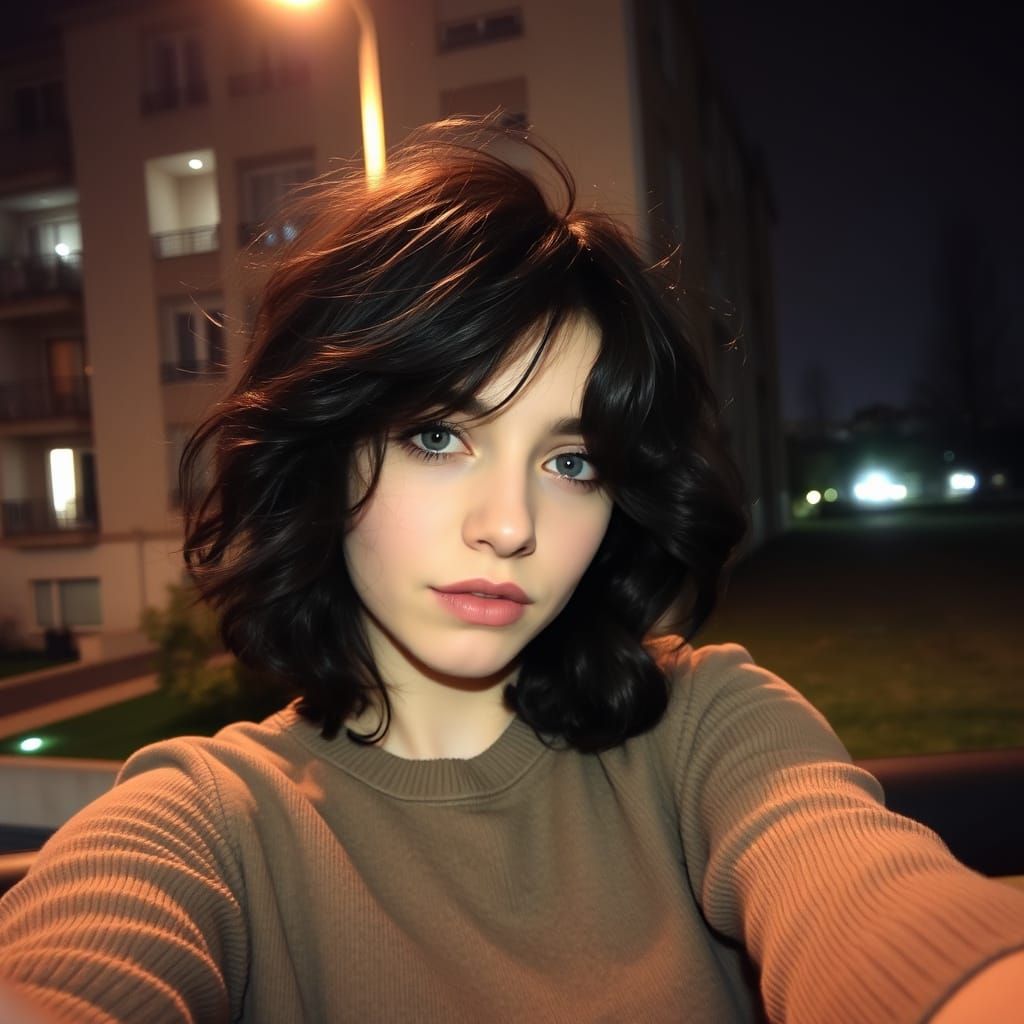 Edgy Parisian Teen in a Casual Selfie