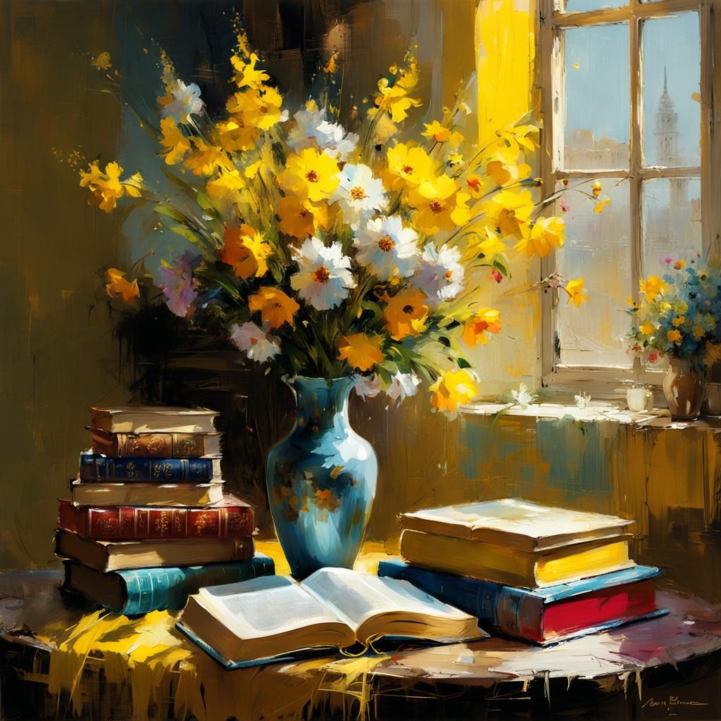 Vase of Flowers Still Life Painting