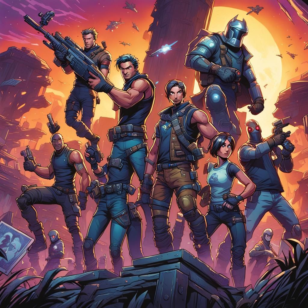 Fortnite Comic Book Art by Mark Brooks and Dan Mumford