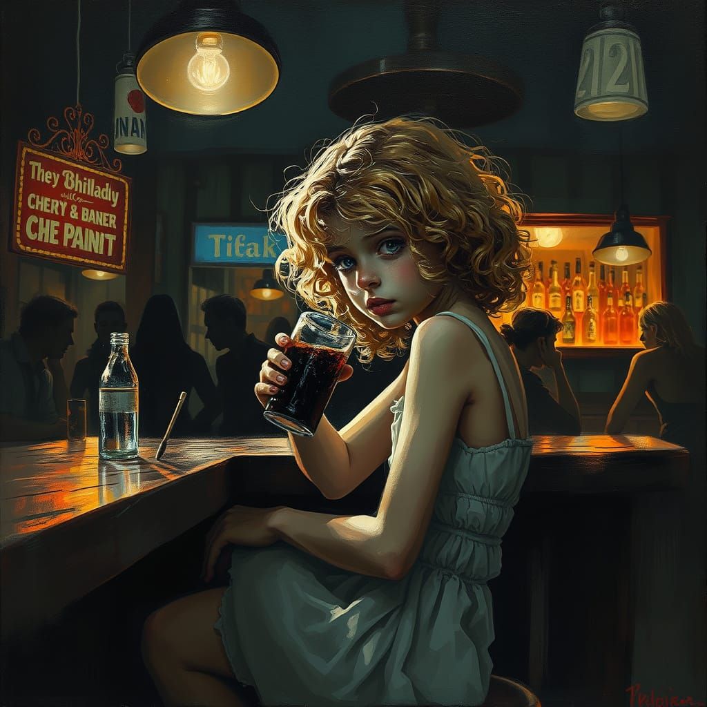 Mysterious Girl in a Haunting Dreamscape